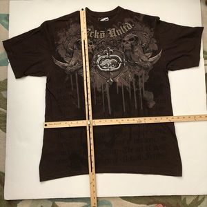 ECKO UNLTD Brown Skull Shirt Size XL 100% Cotton